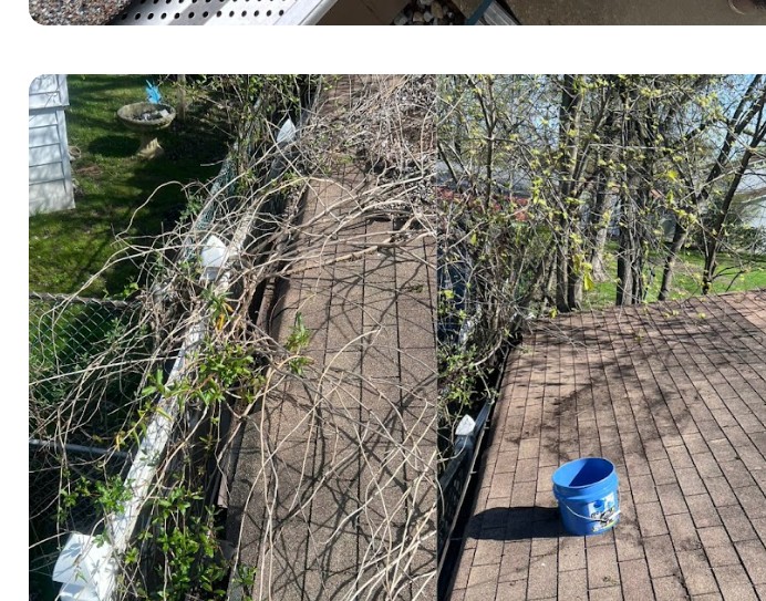 Gutter work underway at the rear of a residential property